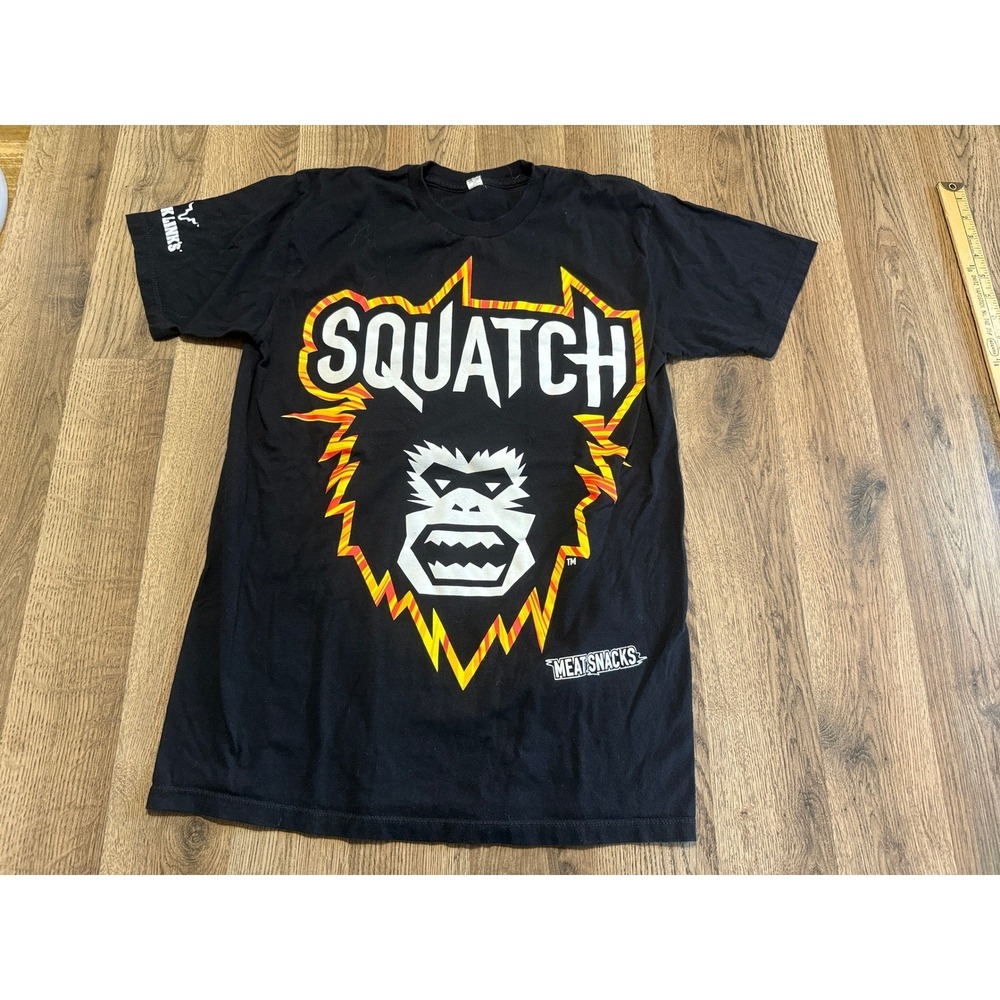 Jack Links Squatch Meat Snacks T-Shirt Mens Small Black Promotional Bigfoot